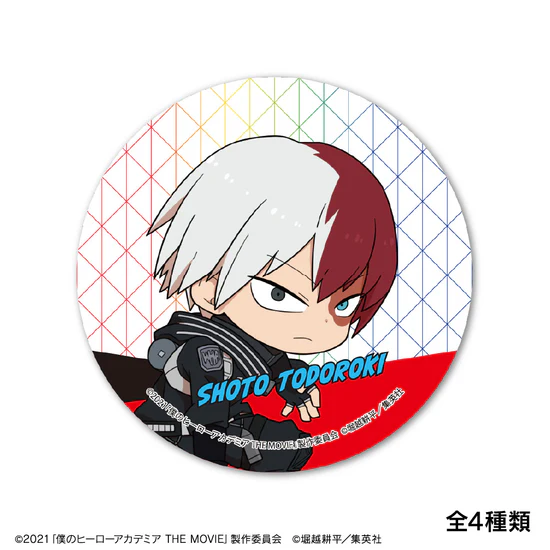 僕のヒーローアカデミア THE MOVIE ワールド ヒーローズ ミッション ちびキャラ描き起こし  トレーディング　缶バッジ